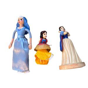 Lot 3 Vtg Disney Snow White Figures Clip On Stamp 2001 Pinocchio Blue Fairy 2002